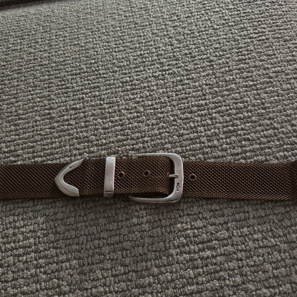 RALPH LAUREN STERLING SILVER and BRONZE MESH BELT